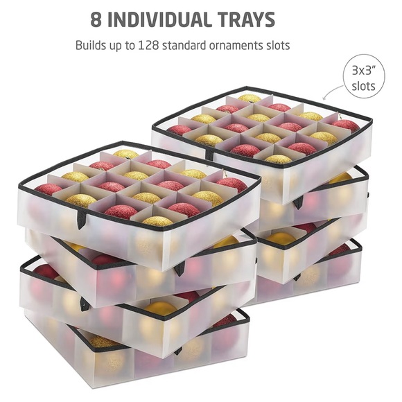 Red and Black Plaid Ornament Storage Box - Picture 2 of 5